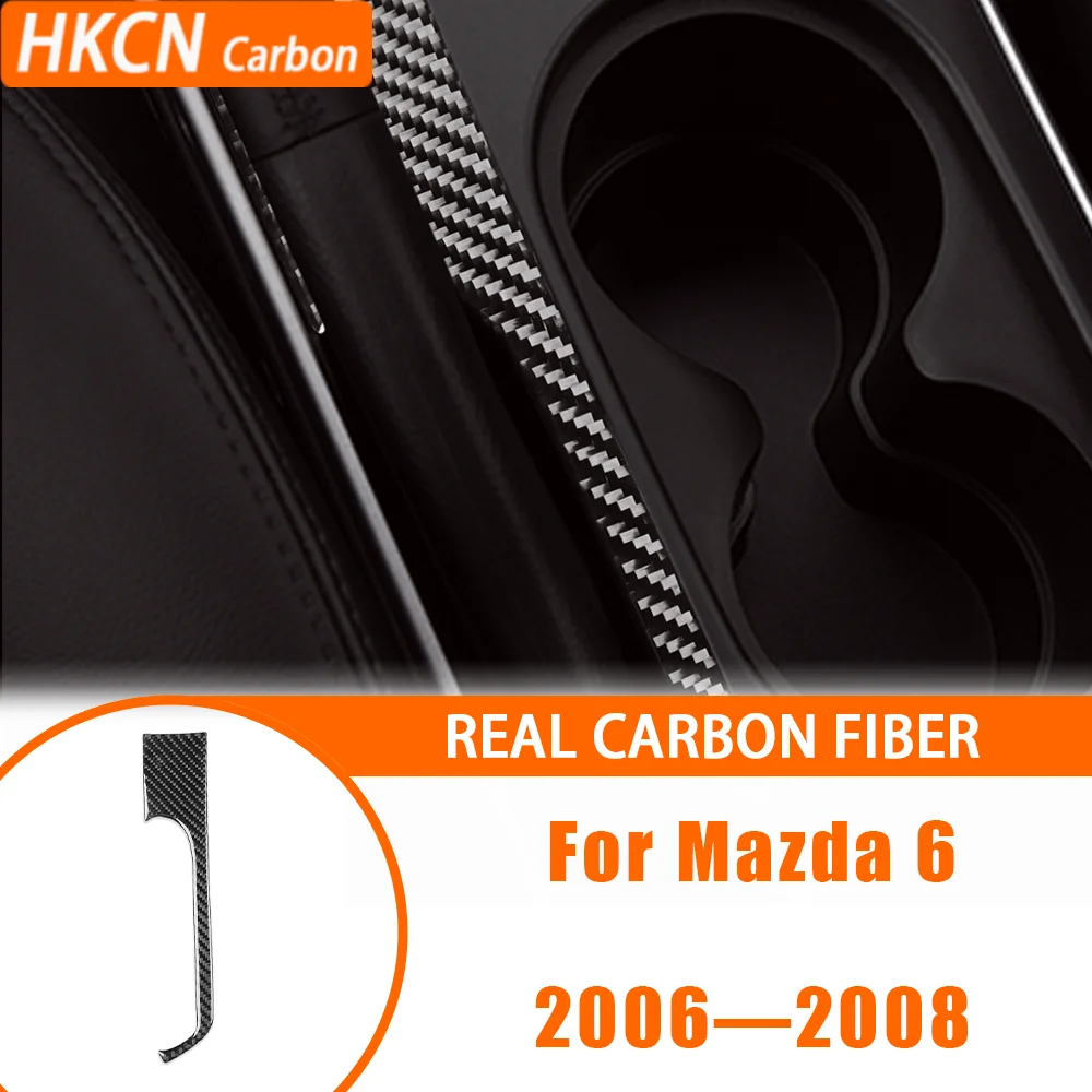 

For Mazda 6 2006—2008 Car Accessories Carbon Fiber Center Hand Brake Panel Decotarion Interior Cover Trim Sticker Modification