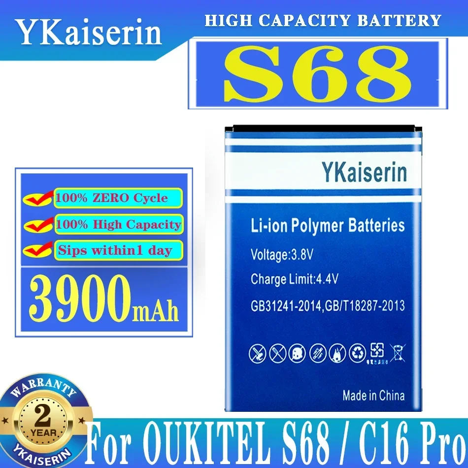 YKaiserin S 68 3900mAh New Battery For OUKITEL S68/C16 Pro C16Pro Replacement Batteria + Tracking Number