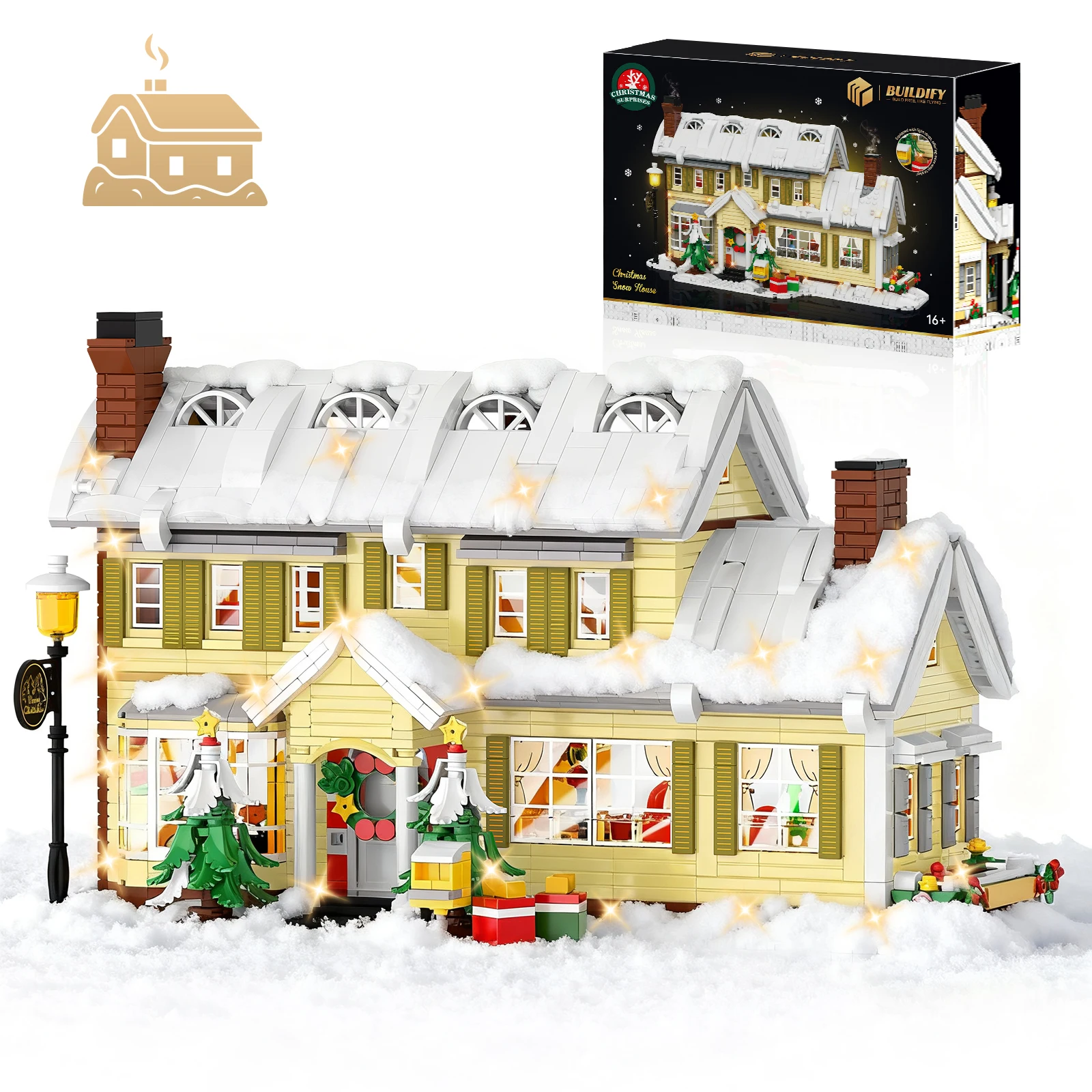

2046Pcs Large Christmas House Building Blocks Set - DIY Scene Model, Festive Decorations, Family Bonding, Top Christmas Gift