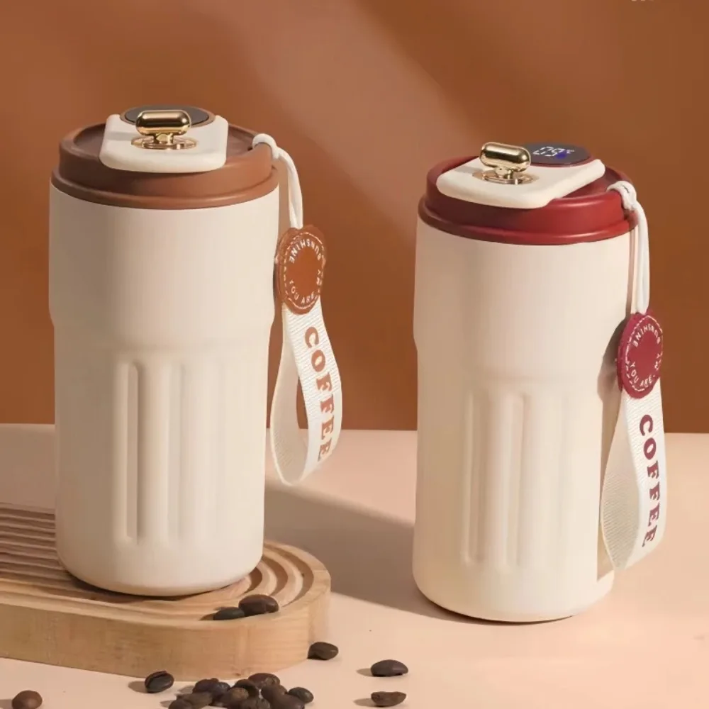 450ml Intelligent Temperature Display Thermos Cup 304 Stainless Steel Large Capacity Premium Coffee Water Bottle Birthday Gift