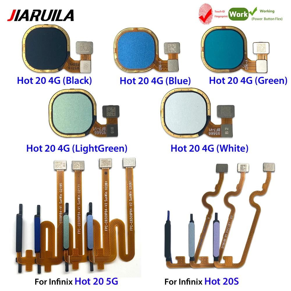 NEW Fingerprint Sensor Home Return Key Menu Button Flex Ribbon Cable For infinix Hot 20 4G 5G 20S Note10 693