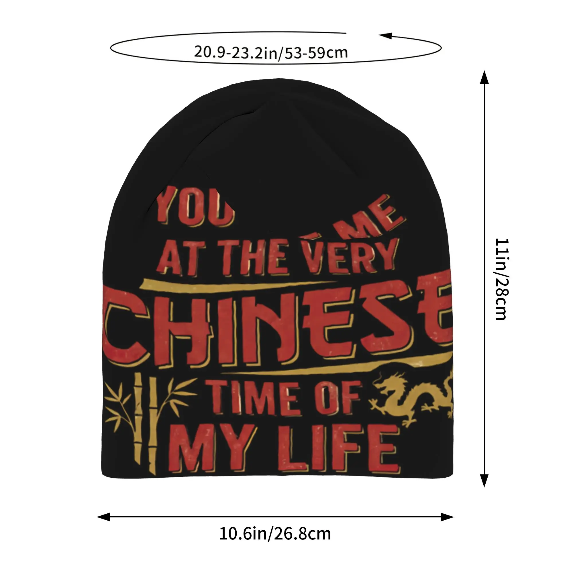 You Met Me At A Very Chinese Time In My Life Beanie Cap for Men Women Streetwear  Cooling Skull Cap Sweat Wicking for Hiking