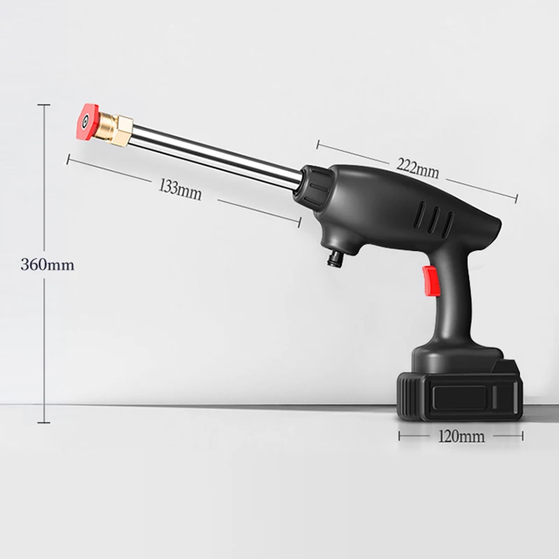 Pistola de presión de pulverización de espuma de agua ajustable, tubería de 5M, batería de litio de múltiples modos, para lavado de coches