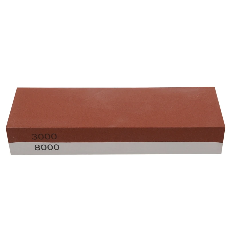 2X Sharpening Stone 3000 & 8000 Grit - Double Sided Whetstone Set For Knives With Bamboo Base And Free Angle Guide