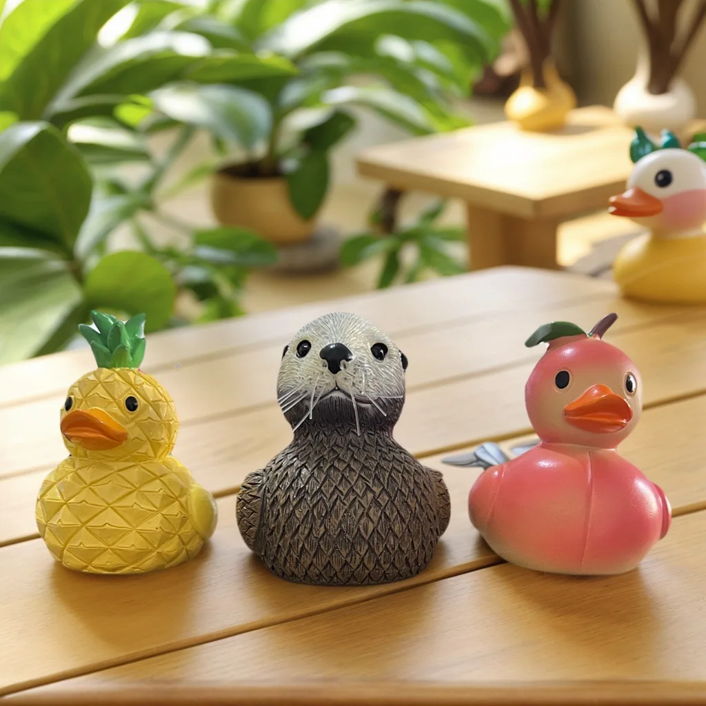 

New Fruit Duck Figurines Ornament Resin Decoration Crafts Home Decor Home Accessories Desk Decoration Car Interior Decor Gift