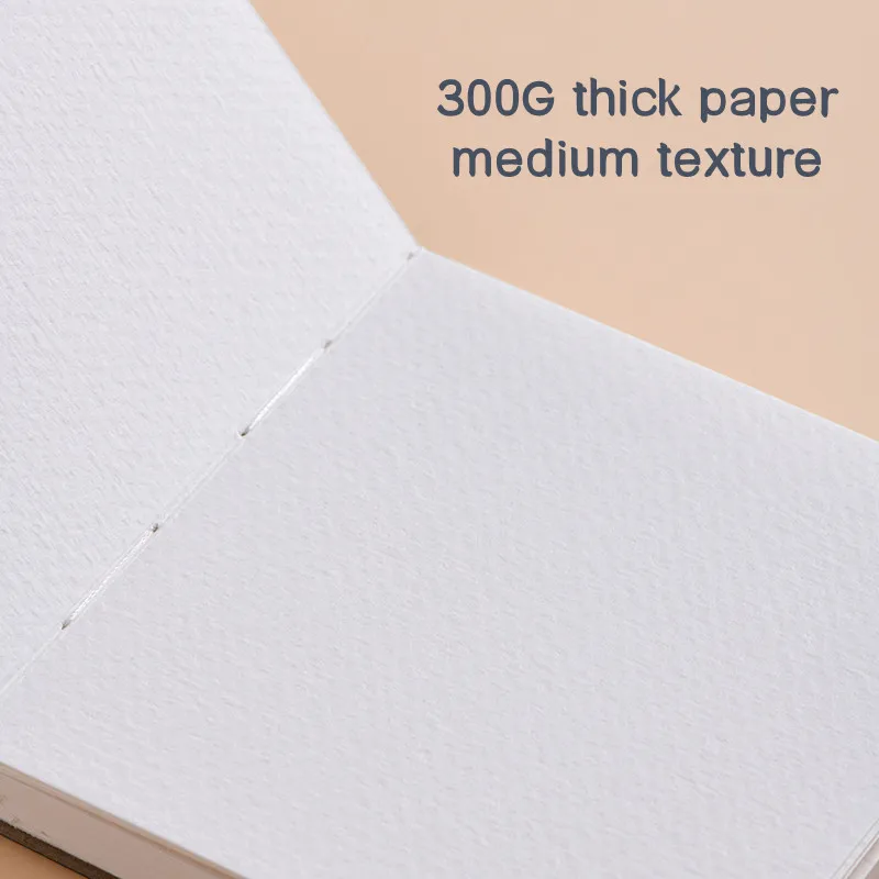 300g Mini Portable Sketch Book Travel Watercolor Book Medium and Thick Texture PU Cover Art Student Painting Art Supplies image 4