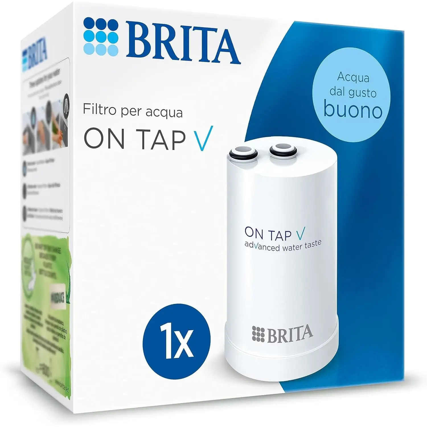BRITA Filtro de Agua Brita ON TAP V (600L) - Cartucho de Recambio para Agua Sostenible - Reduce Micro Partículas y Metales Pesados