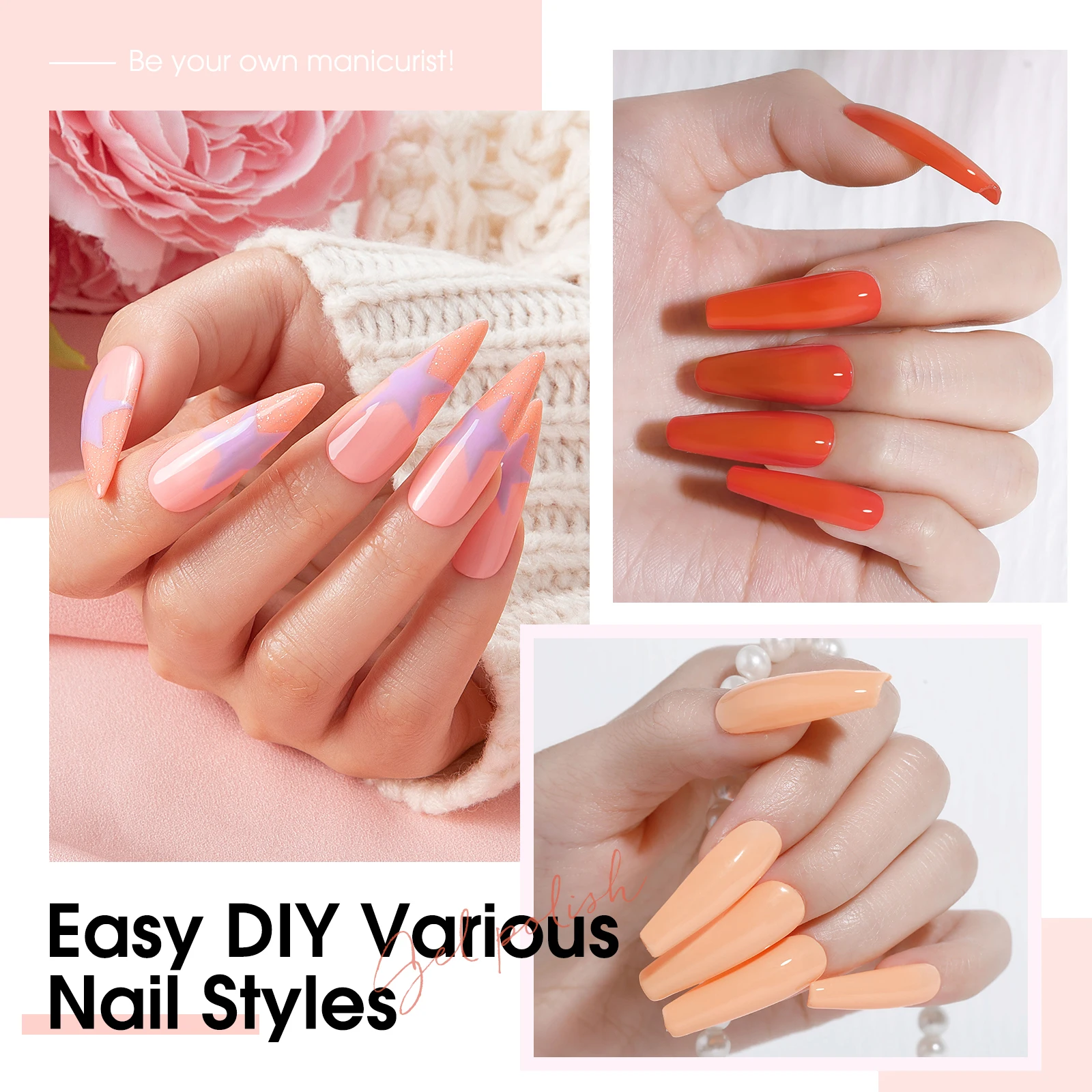 ROSALIND Gel Smalto per unghie 4/6PCS Set Gel UV Vernici semipermanenti Base Top Coat Macaron Effetto Nail Art Design Salon/Regalo fai da te