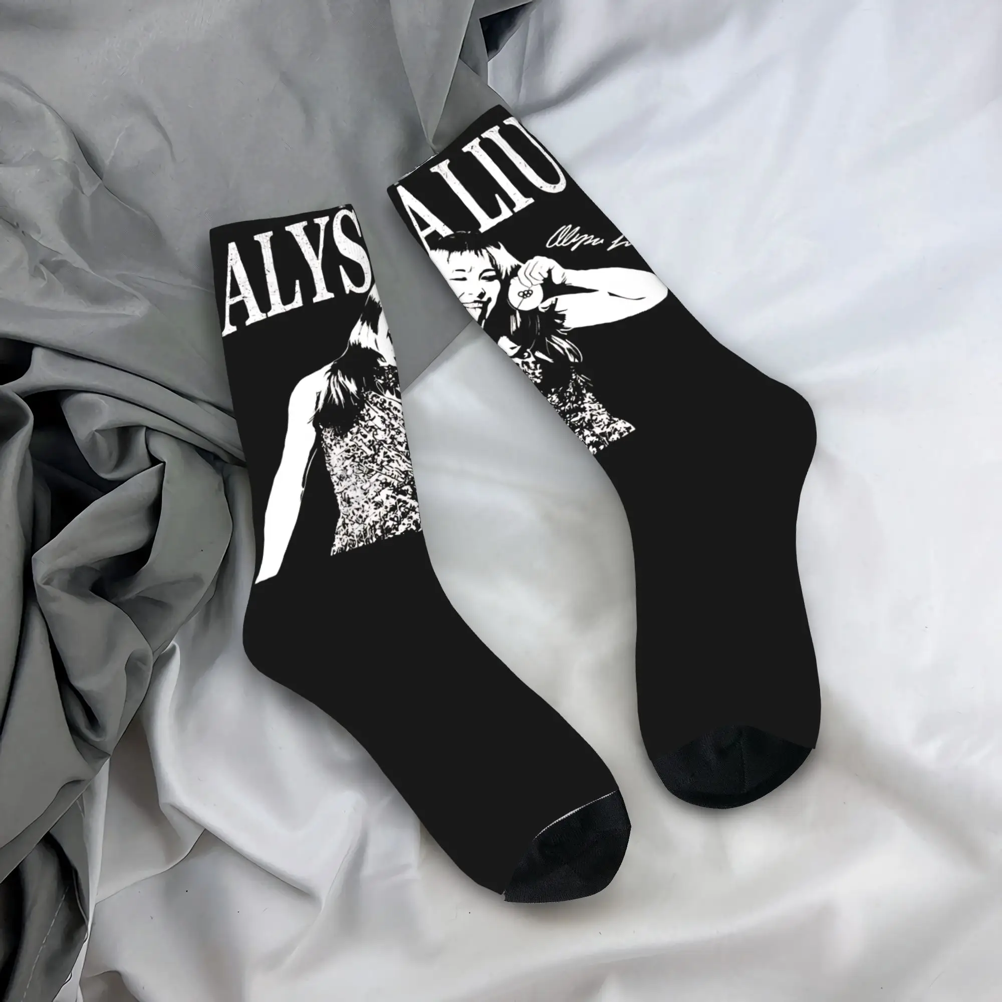 

Alysa Liu American Figure Skater Socks Design Stockings Non Slip Unisex Men Socks Comfortable Spring Novelty Cycling Socks