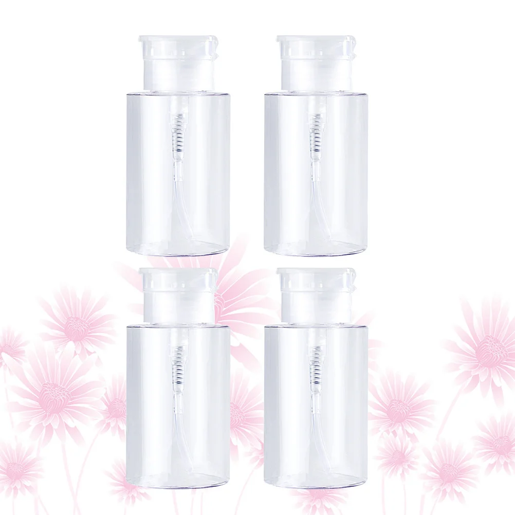 4 szt. Butelki z pompką na tonik, puste pojemniki na balsam, butelki podróżne z dozownikiem, 200 ml, przezroczysty korek, idealne na kemping