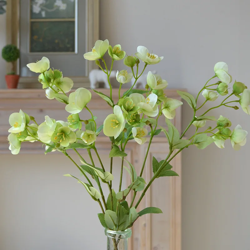 Artificial Flower Hellebore Branches Silk Winter Roses Fake Plants Home Garden Decoration Party Festival Ornament Photo Props