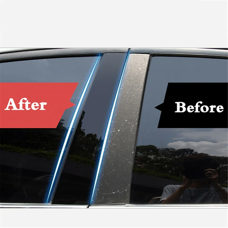 6Pcs Car Pillar Posts Door Window Decoration Trim Cover Stickers for Ford Explorer 2011 2012 2013 2014 2015 2016 2017 2018 2019