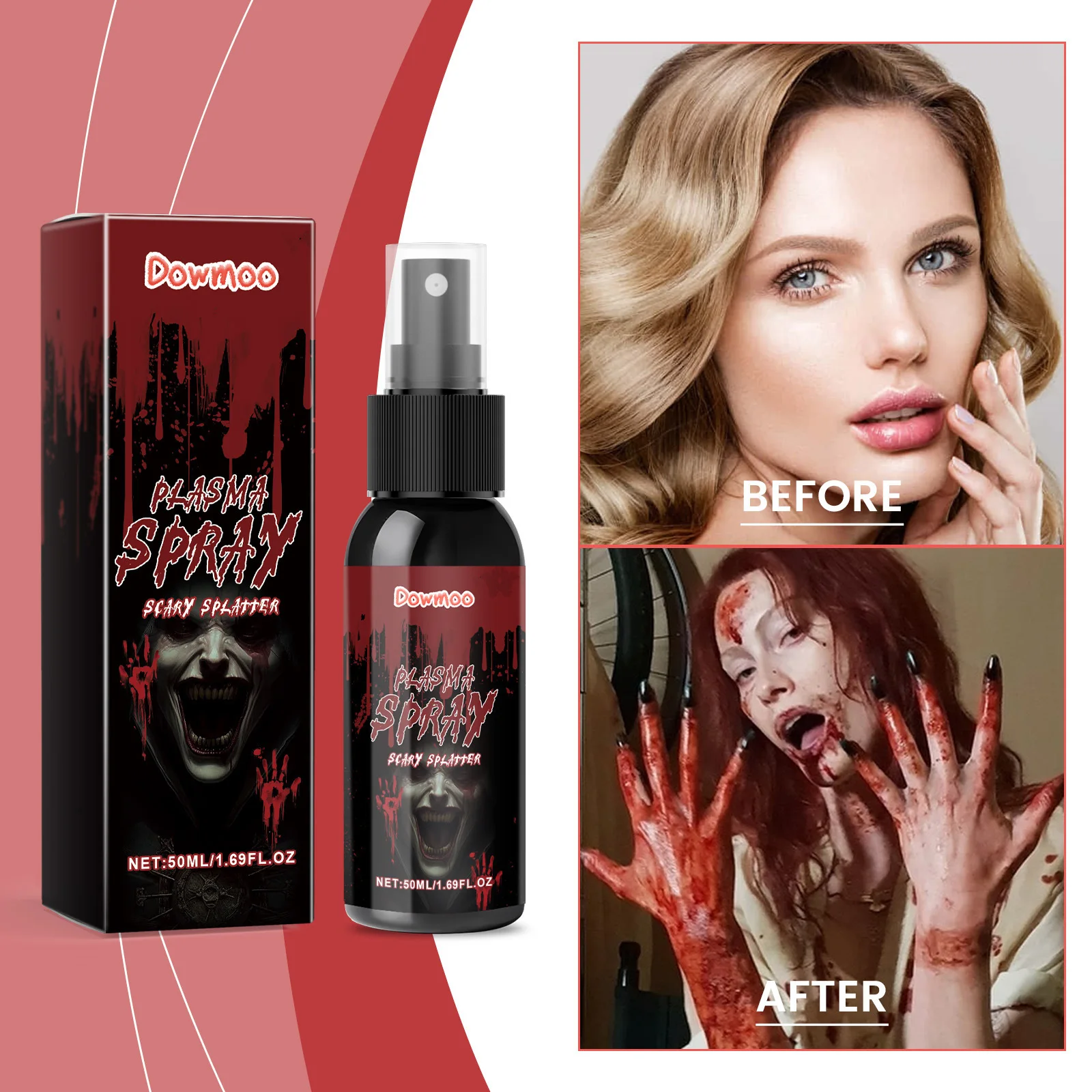 50ml Cos ultra-realistic Fake blood gel tube horror fancy dress costume Spray Halloween Vampire Stage Eye Blood Drops Party