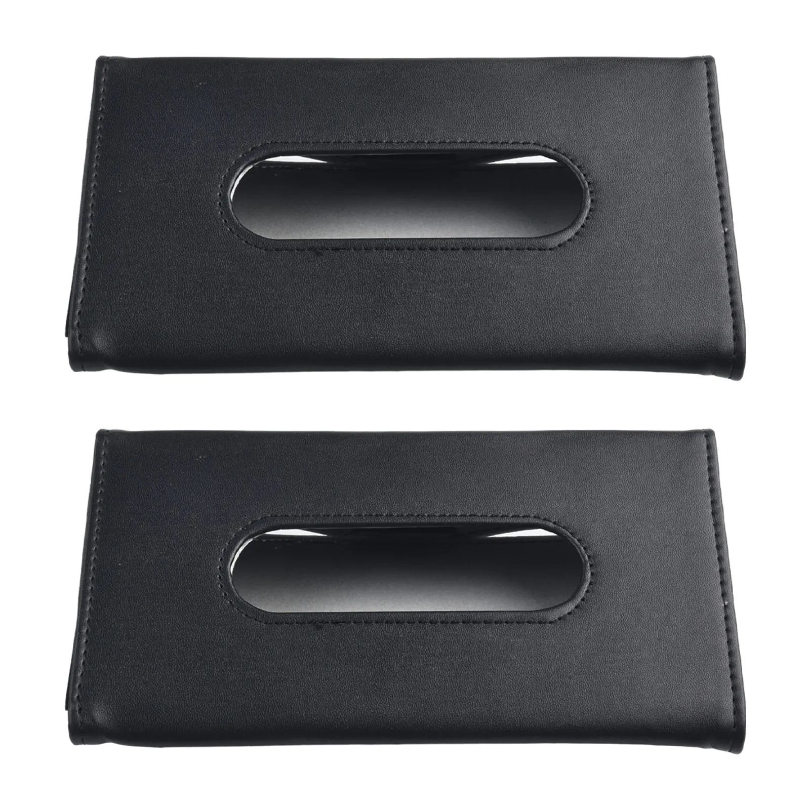 PU Couro Car Tissue Box Toalha Conjuntos, Car Sun Visor Tissue Box Holder, Decoração de armazenamento interior Auto, Acessórios de decoração do carro, 2pcs