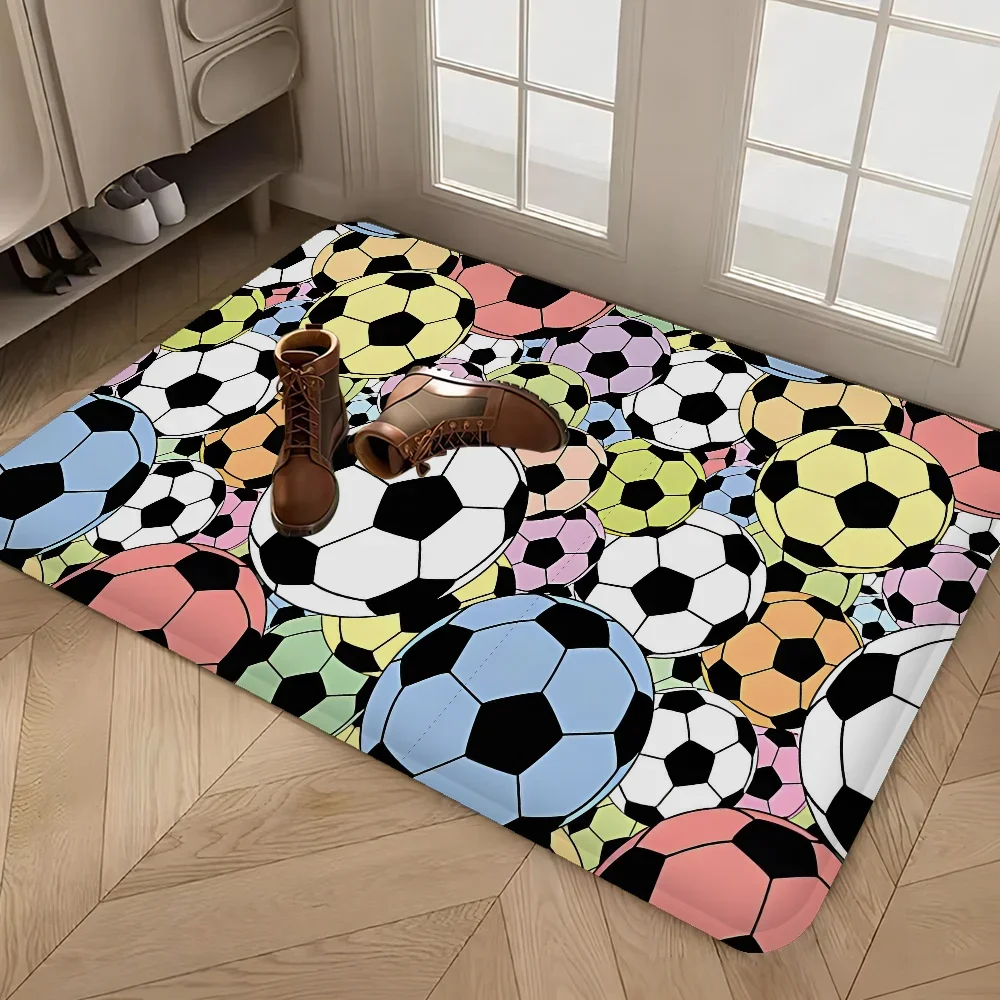 

3D Football Football Entrance Door Mat Washable Non-Slip Living Room Sofa Chairs Area Mat Kitchen Alfombra