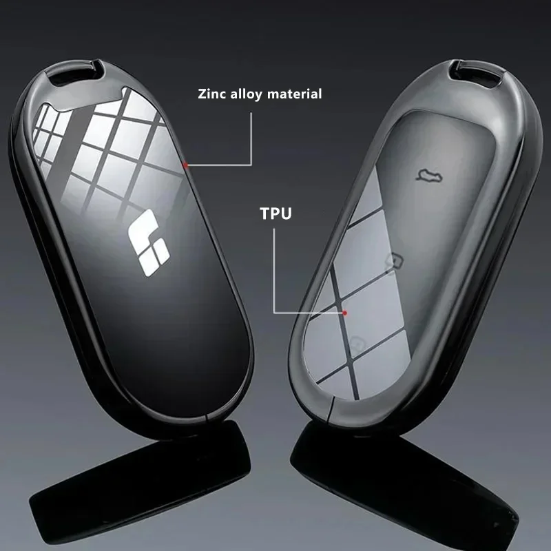 For Li Auto Lixiang L7 L8 L9 2022 2024 2025 Zinc Alloy Key Protect Case Cover Smart Remote Holder Shell Keychain Car Accessories