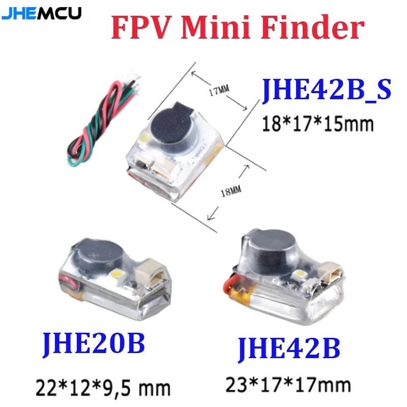 3 шт. JHEMCU JHE42B/JHE42B_S/JHE20B Finder 5 В громкий зуммер трекер светодиодный зуммер сигнализация Super 110 дБ с для FPV дрона