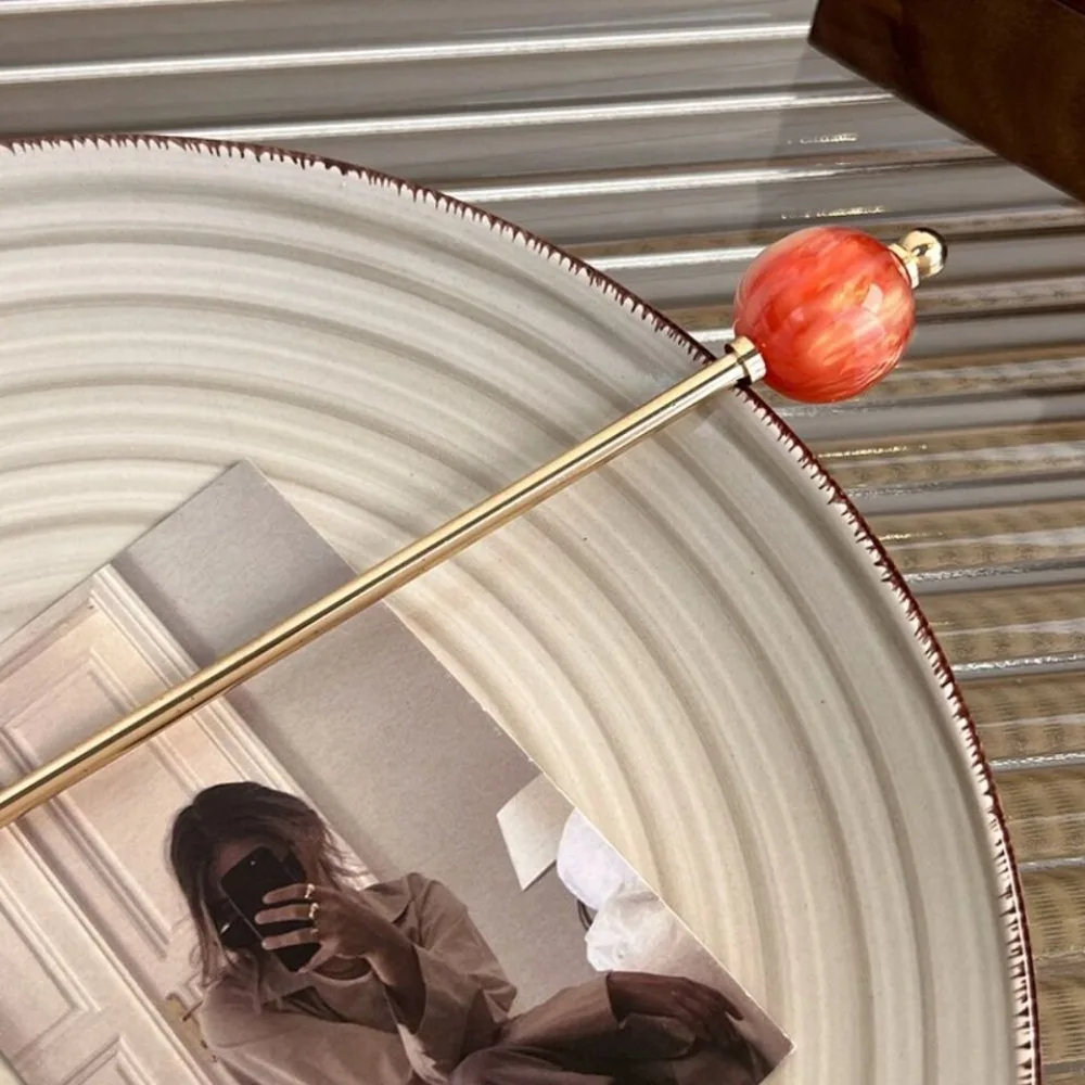 

Современный китайский стиль, круглый шар, металлическая заколка для волос, головной убор из сплава Advanced Sense, простота, свежий панфа, артефакт