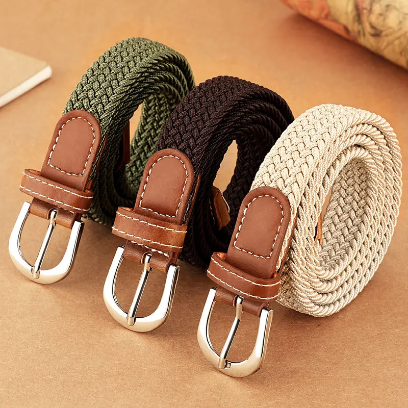

Women's elastic and elastic woven belt in one outfit, casual and versatile denim belt for men and women