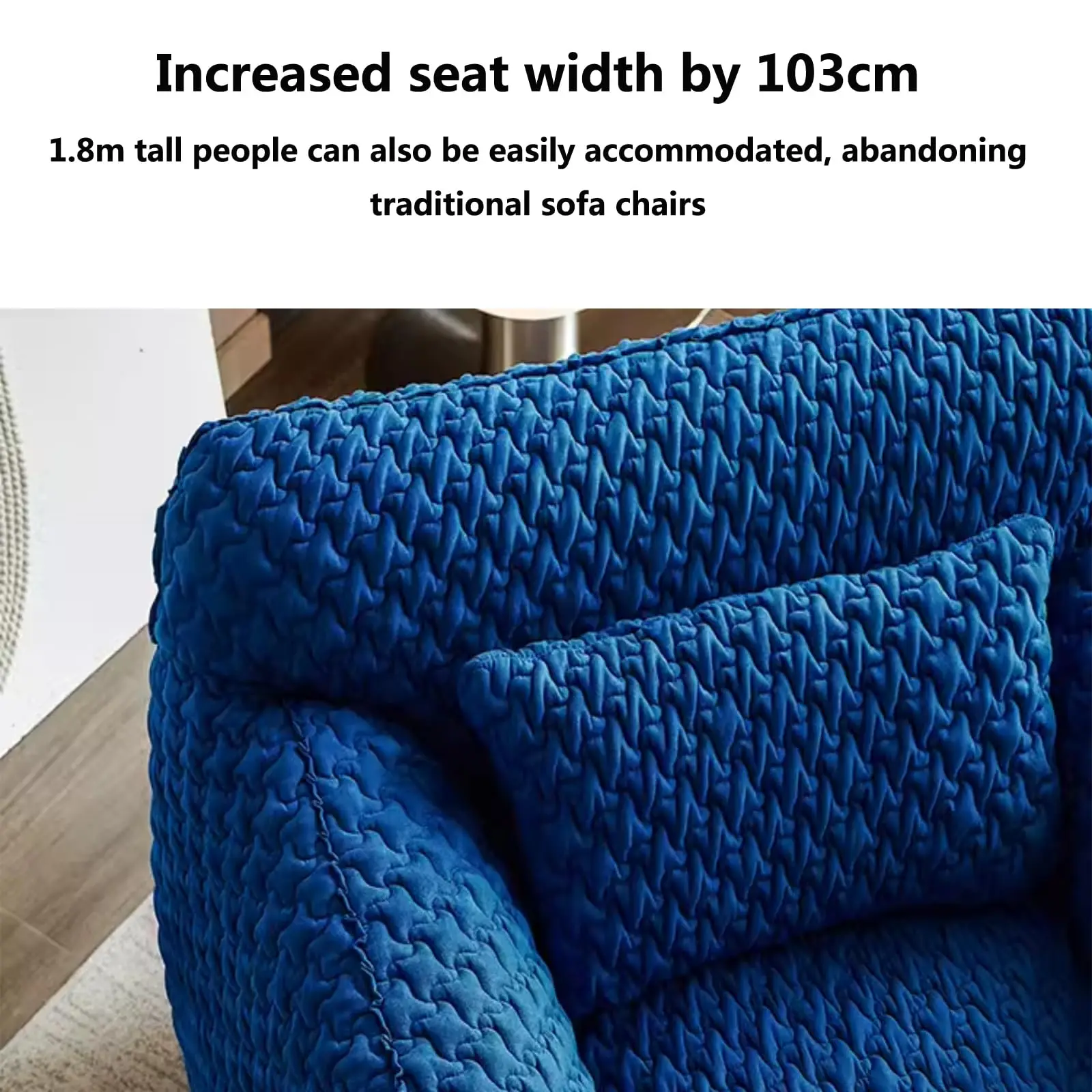 كرسي بين باج مبطن ثلاثي الأبعاد للبالغين، أريكة كسولة مريحة مع مساند للذراعين، كرسي أرضي من القماش العملاق لغرفة المعيشة أو غرفة النوم #5