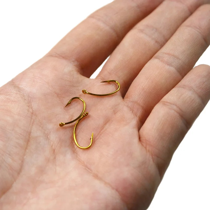 50pcs Shrimp&Caddis Pupa Bared Fly Tying Hooks Wide Gape Eye-down 8# 10# 12# 14# 16# 18# 20# 22#Scud Pupae Fly Fishing Hook