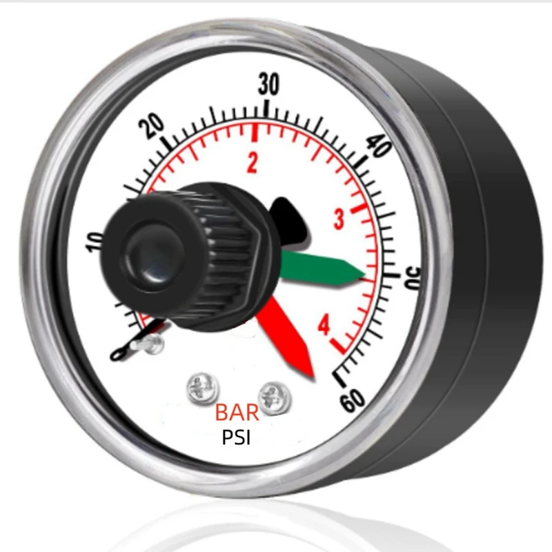 ECX2712B1 مقياس ضغط مرشح حمام السباحة مؤشر قابل للتعديل 0.6MPA 6Bar مقياس 1/4 "NPT