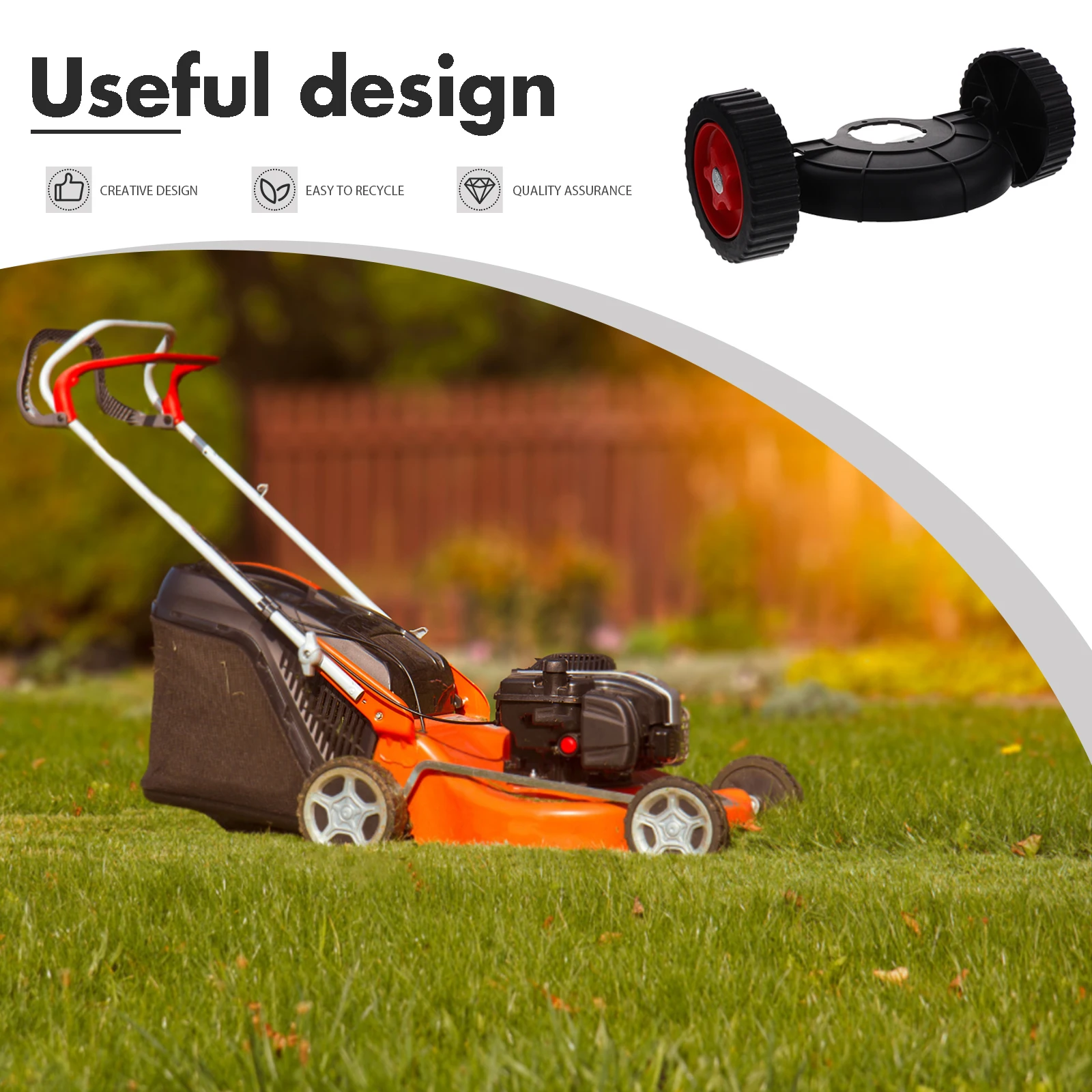 

1 Set Lawn Support Wheel Rubber Caster Durable Quiet Replacement For Push Mower Wheels Outdoor Hand Truck Cart Silent Large Load