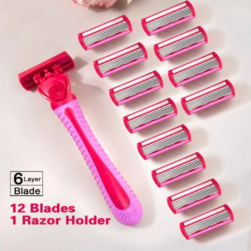 6-Layer Manual Razor For Body & Bikini - Fragrance-Free, Ideal For All Skin Types, Perfect For Hair Removal & Grooming