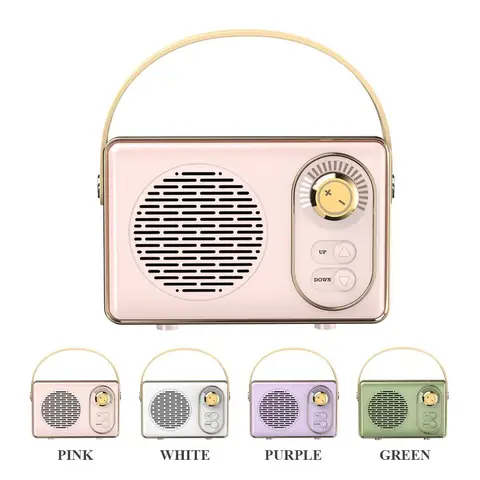 Retro Bluetooth Portable Speaker Small Wireless Stereo,Loud Volume TF Card Slot and MP3 Player for iPhone Android