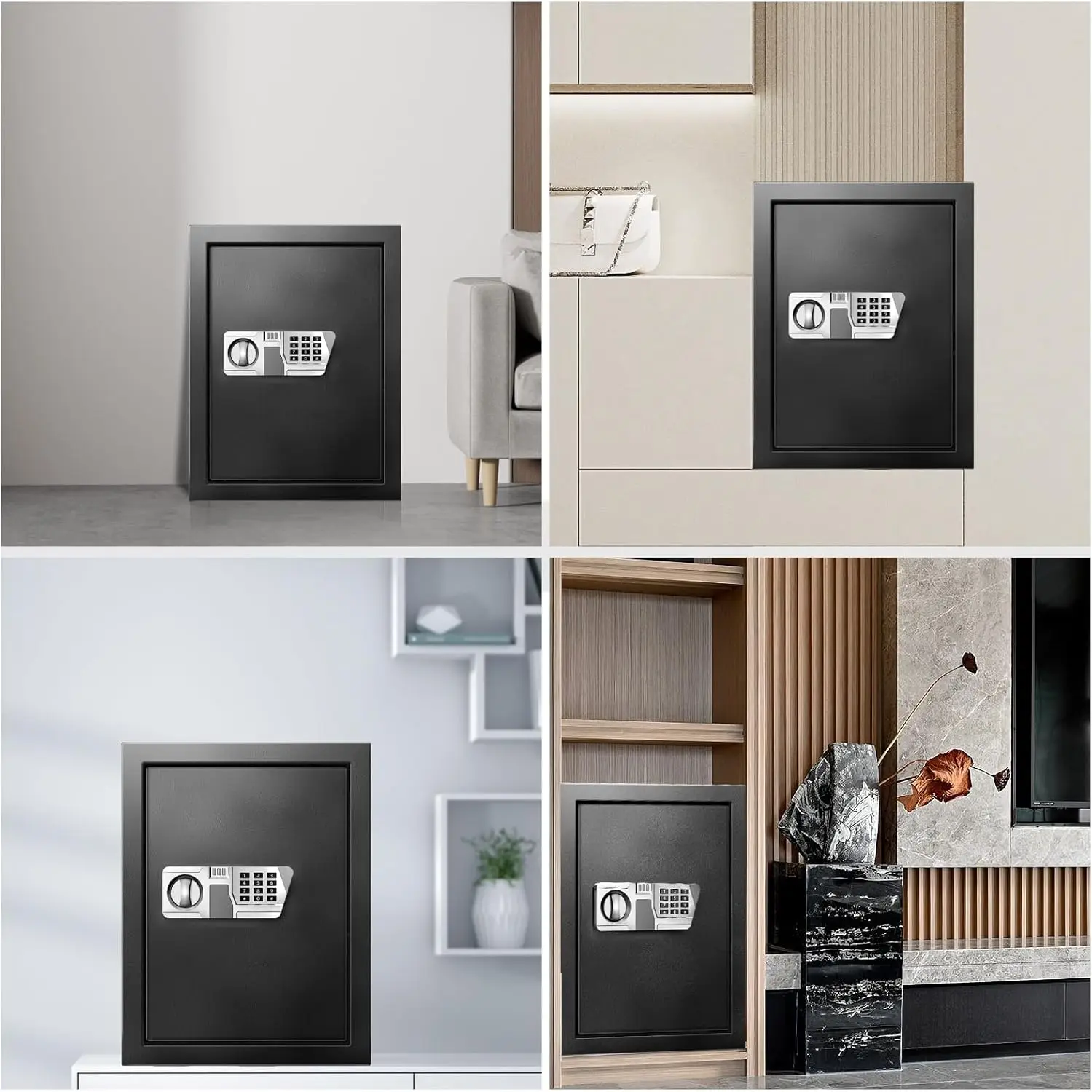 3.0 Cu Ft Large Safe Box For Home Documents with Type-C External Power - Steel Fireproof Security Safe Lock Box with Electronic