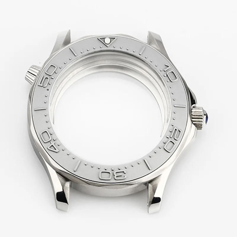 

42mm Silver Seamaster 300 Mechanical Case for Repair Replacement Modification NH35 NH36 Diving Watch Case