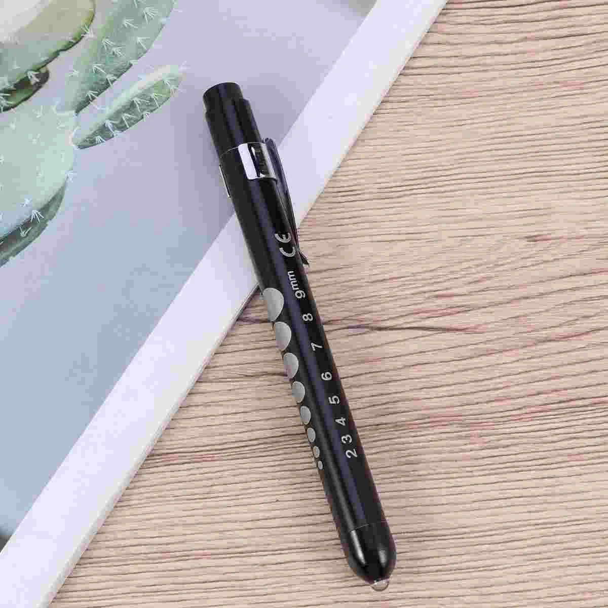 Medical Emergency Surgical LED Pen Light Flashlight Torch With Scale (Black) Surgical