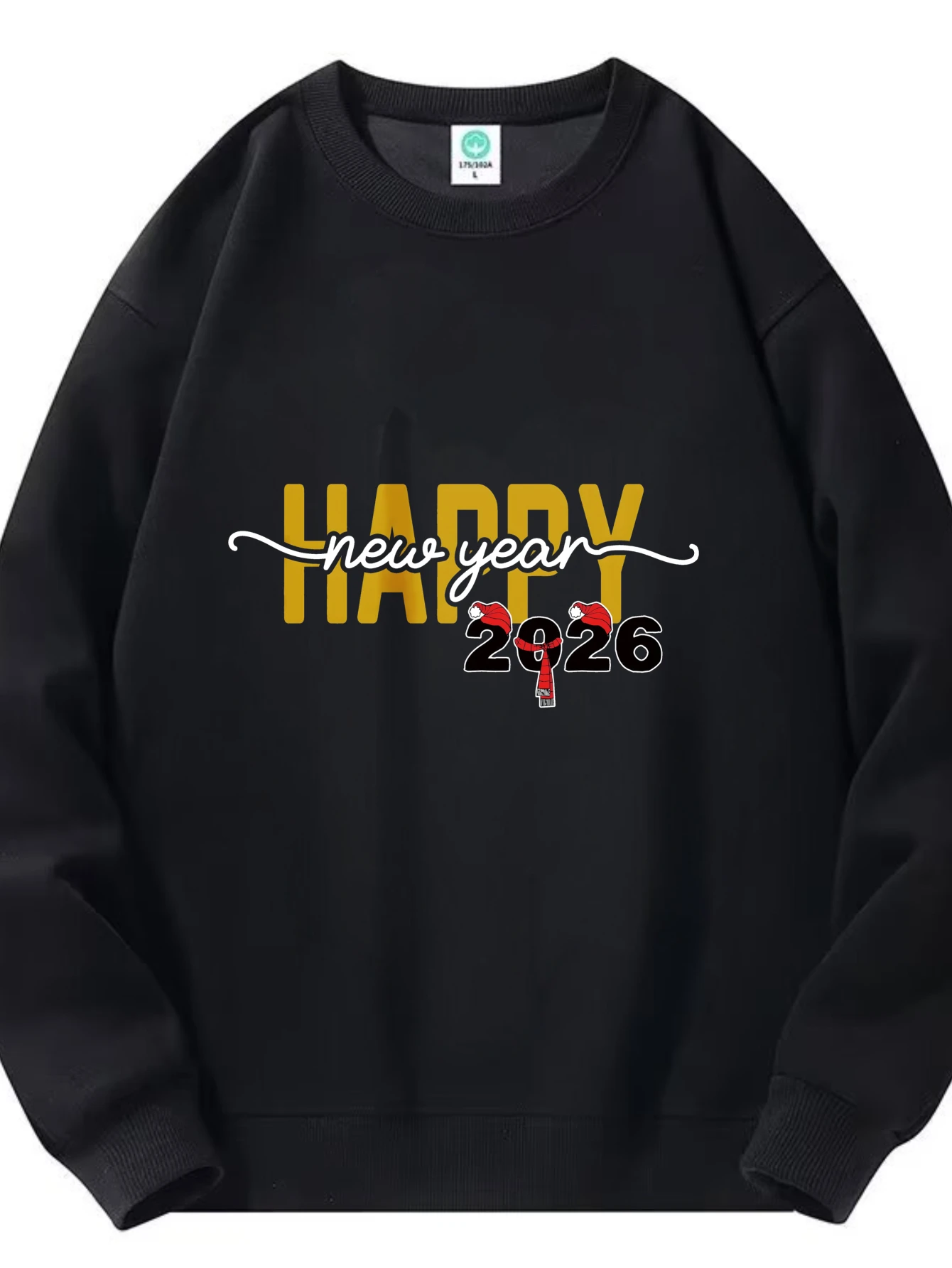 

Men's Long sleeves t-shirts Polyester gym tops Breathable New Year 2026 Solid color Casual Spring four seasons Printed Graphic