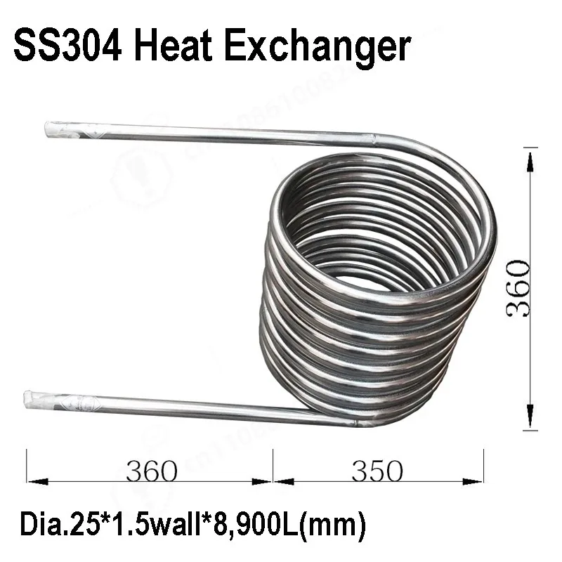 SS304 Stainless Steel Coil Heat Exchanger Hot Water Coil for DIY Dutch Tub, Wood Fried Hot Tub Heater Coils