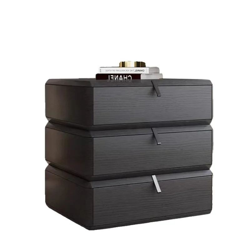 

rotating three smoking bedside table Internet celebrity creative master bedroom smoked wood storage side cabinet