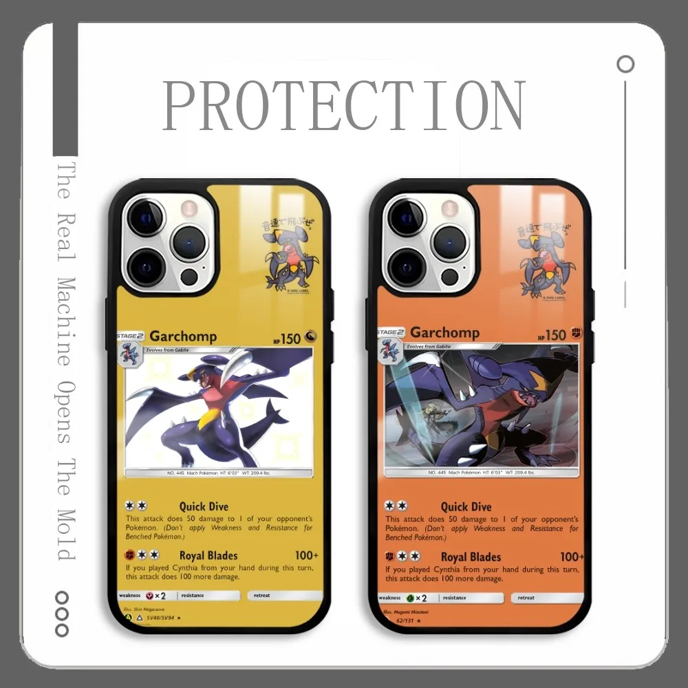 

Card Introduction Garchomp Phone Case For IPhone 16 15 14 13 12 11 Pro Xs Max Mini Plus Celulares Hard Funda