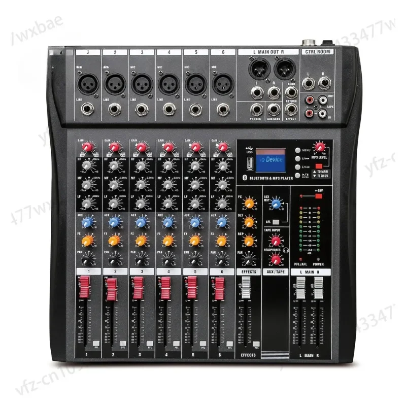 USB Sound Card High Low Tone Bluetooth DJ Model Number Certification 6-channel Professional Mixer Computer Stage Recording