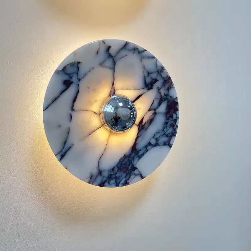 Simple Style Bulgari Luxury Stone Wall Lamp Bedroom Bedside Living Room Hallway Natural Marble Wall Lamp Indoor Decor Fixture