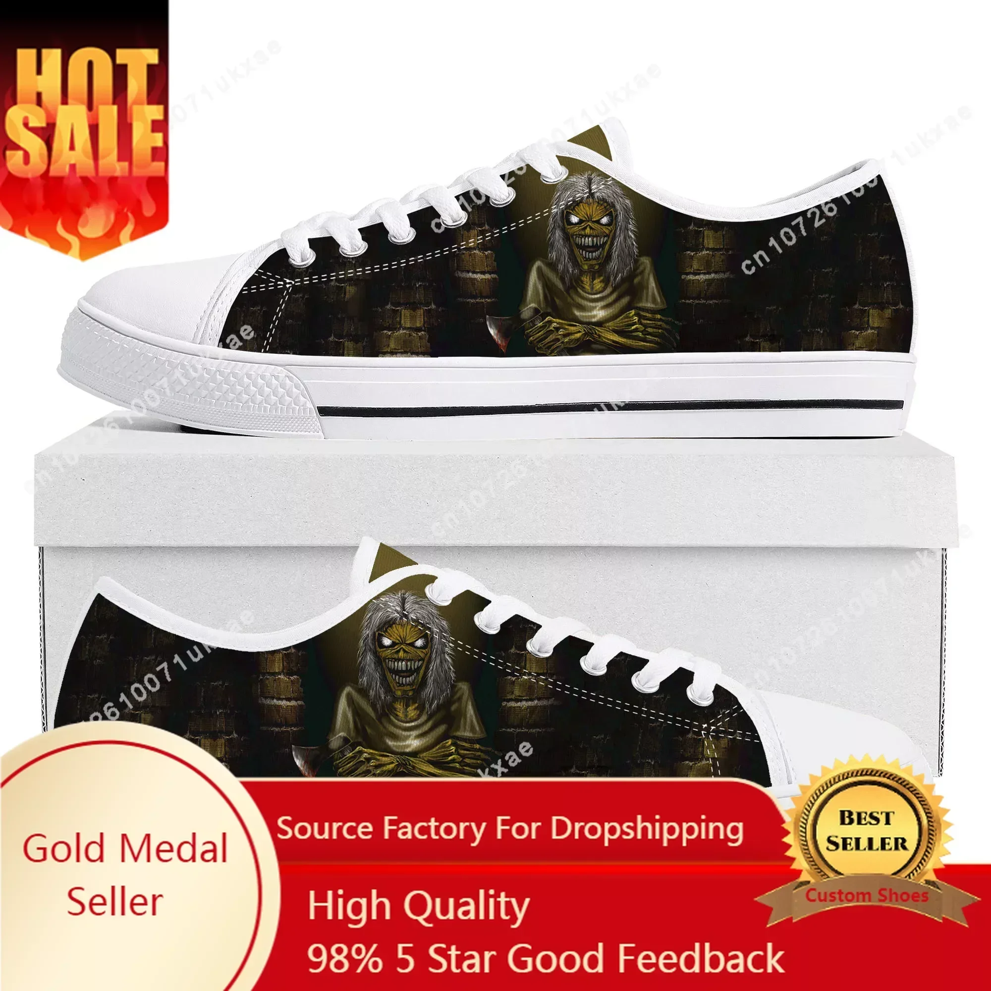 

M-Maidens H-Heavy M-Metal Rock Band Singer Music Iron Low Top Sneakers Mens Womens Canvas Sneaker Shoes Customize Shoe