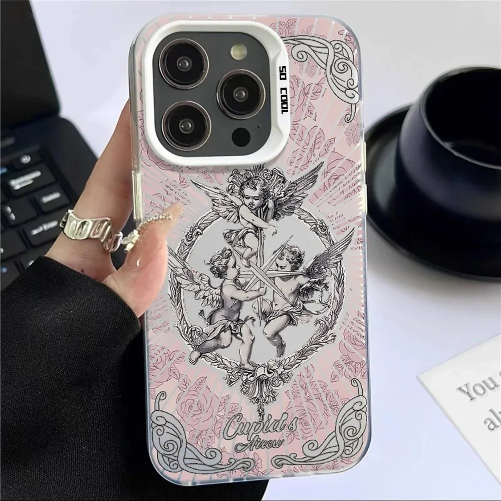 Middle Ages Retro Cupid Luxury Phone Case for Xiaomi Mi 11 Lite 12T Poco X3 GT NFC F4 X5 Pro 5G Candy Matte Shockproof Cover