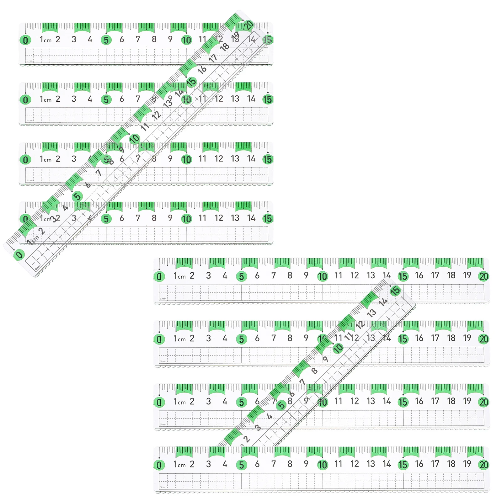 10Pcs Reading Ruler Professional Multi-Function Straight Ruler Portable Measuring Tool for Architects Students Artists Engineers