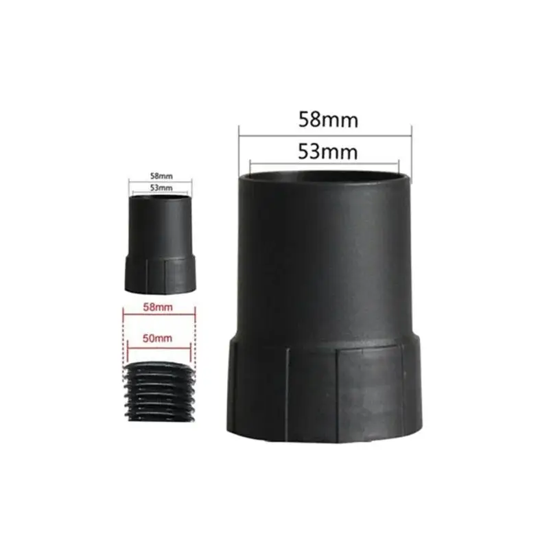 Conector host de aspirador de pó industrial 2p 53/58mm, adaptador de mangueira de conexão e host para mangueira de rosca 50mm/58mm, peças de aspirador de pó