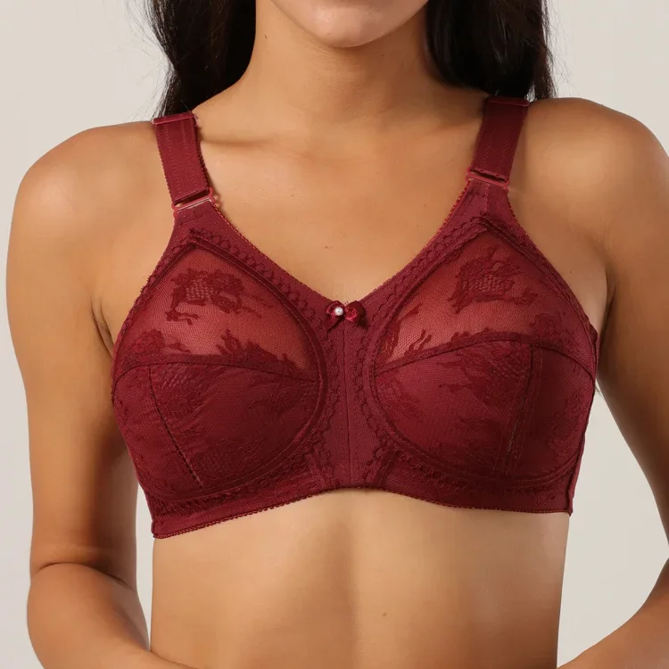 Soutien-gorge sexy en dentelle pour femmes, minimiseur, push-up, figure complète, sans fil, grand sein, grande taille