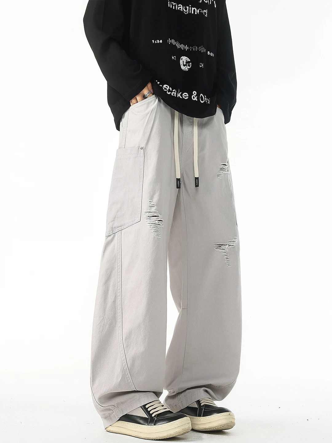 

Брюки для спецодежды с широкими штанинами, мужские модные повседневные брюки с прямыми штанинами, осенние новые удобные брюки из смеси хлопка и полиэстера