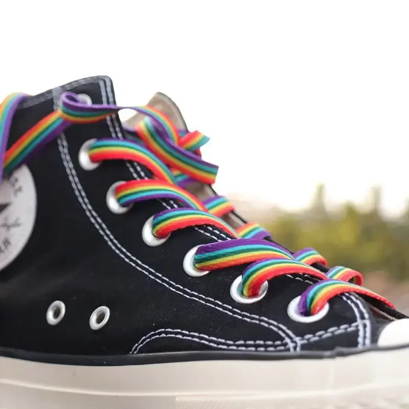 Neue flache Regenbogen-Schnürsenkel für Sneaker, bunte Schnürsenkel, farbverlaufene Schnürsenkel für Canvas-Schuhe, Schnürsenkel für Tennis, Damen und Herren – Detail 21