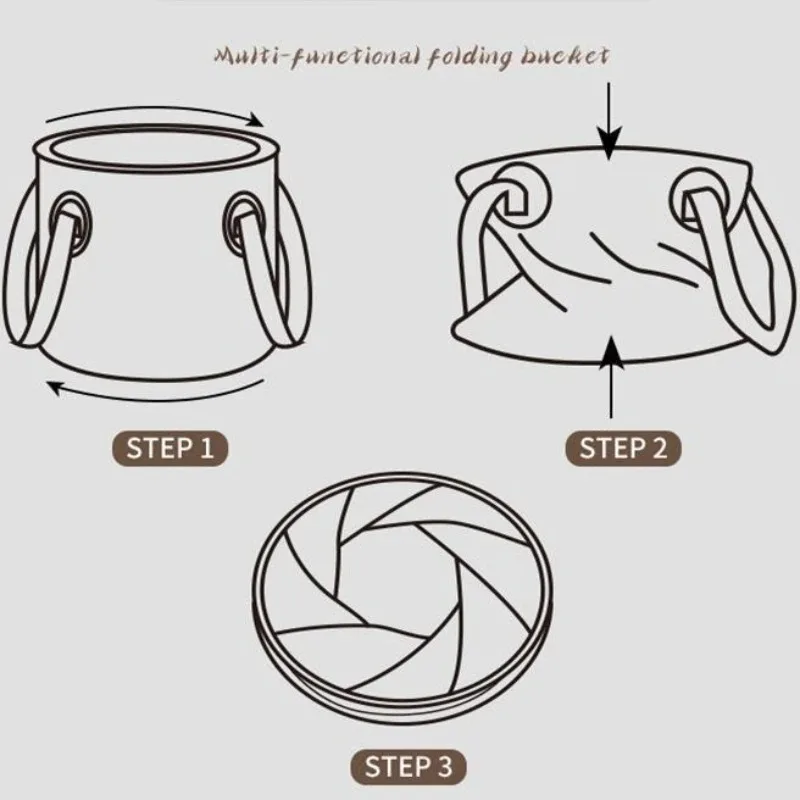 التخييم في الهواء الطلق للطي دلو متعدد الوظائف سعة كبيرة المحمولة دلو صيد تخزين تلسكوبي تخزين المياه دلو