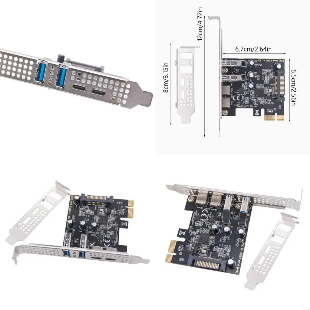 

4X7E Простая установка Плата расширения PCIE 1X к USB USB 3.2 Gen1 Type C и карта расширения USB PCIe Поддержка WINXP WIN7