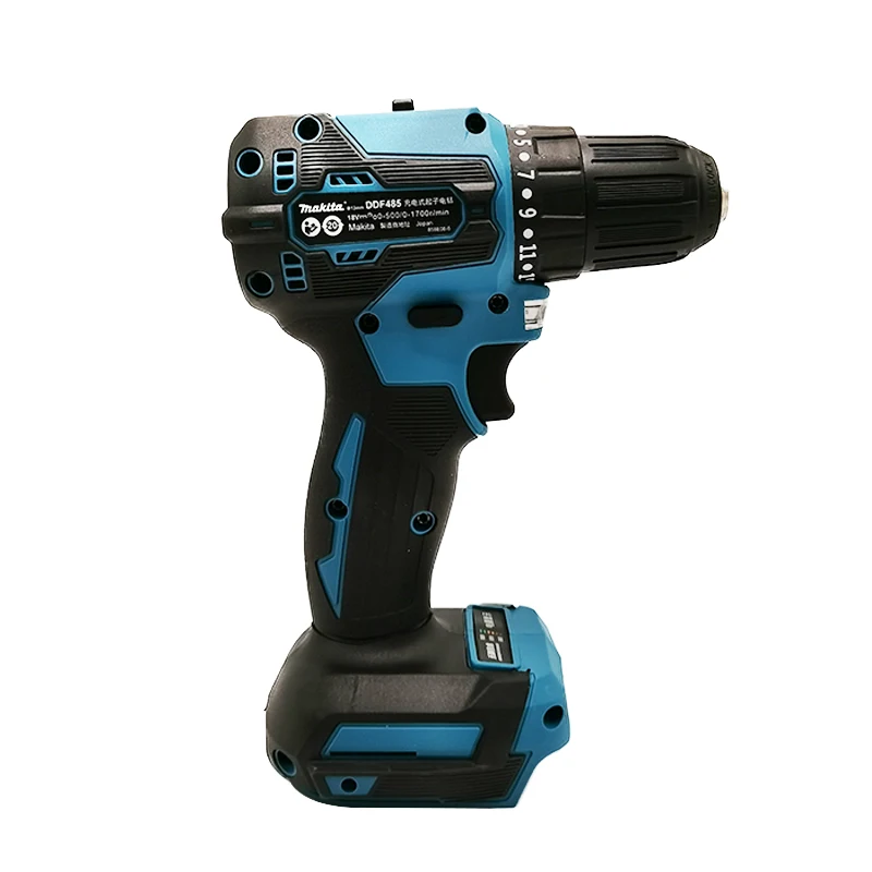 Makita-destornillador inalámbrico compacto, taladro eléctrico recargable sin escobillas, 18V, DDF485, 10MM, para batería Makita de 18V