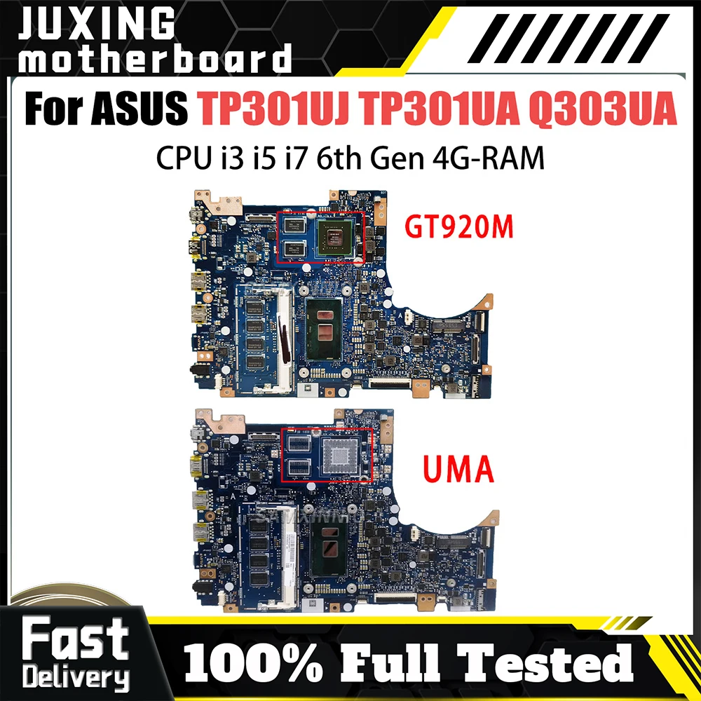 

TP301UA For ASUS Vivobook Flip Q303U G531GU TP301UA Mainboard i3 i5 i7 CPU tested Laptop Mainboard