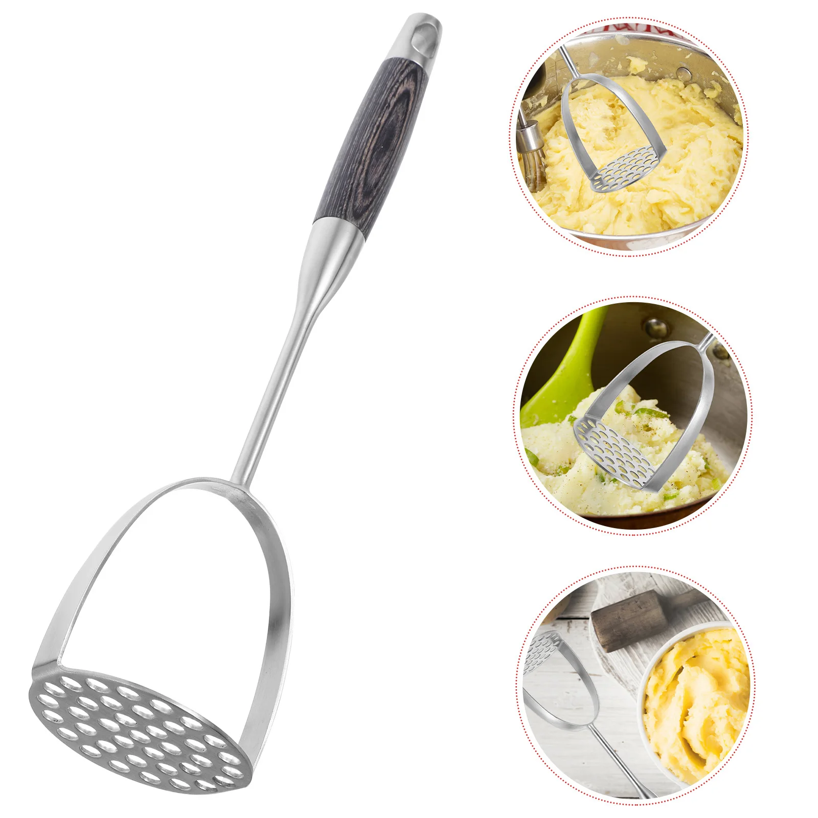 

Картофелемялка из нержавеющей стали, ручная, круглая, для картофеля, кухонный инструмент, удобная